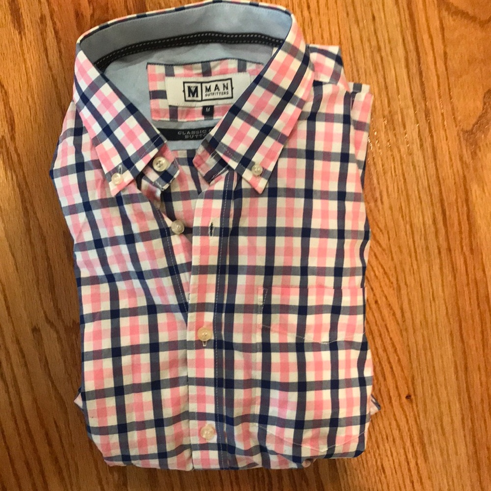 Patterned Button Down Shirt Size Medium - image 3